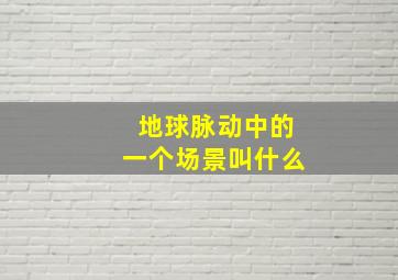 地球脉动中的一个场景叫什么