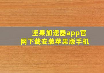 坚果加速器app官网下载安装苹果版手机