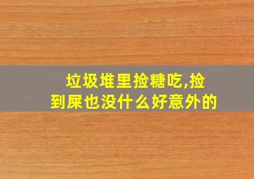 垃圾堆里捡糖吃,捡到屎也没什么好意外的