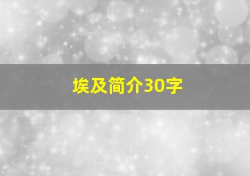 埃及简介30字