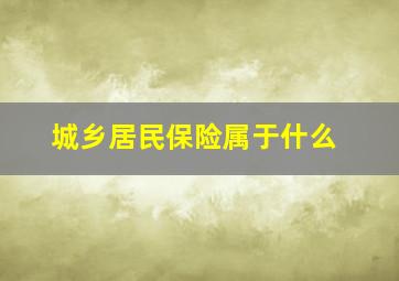 城乡居民保险属于什么