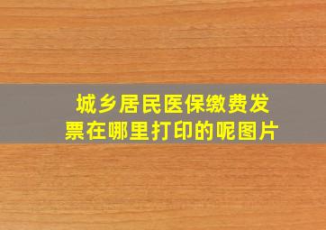 城乡居民医保缴费发票在哪里打印的呢图片