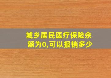 城乡居民医疗保险余额为0,可以报销多少