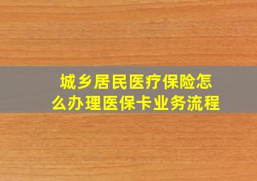 城乡居民医疗保险怎么办理医保卡业务流程