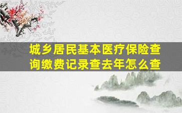 城乡居民基本医疗保险查询缴费记录查去年怎么查