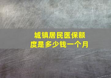 城镇居民医保额度是多少钱一个月