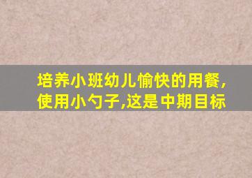 培养小班幼儿愉快的用餐,使用小勺子,这是中期目标