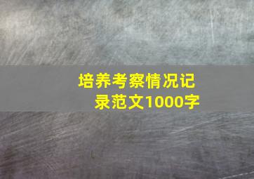 培养考察情况记录范文1000字