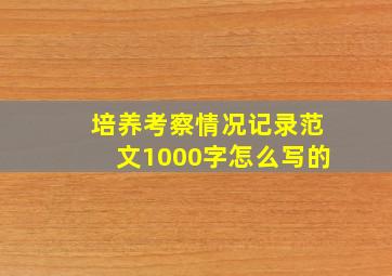 培养考察情况记录范文1000字怎么写的