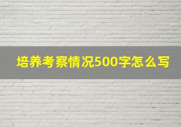 培养考察情况500字怎么写