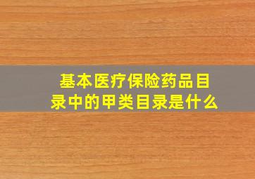 基本医疗保险药品目录中的甲类目录是什么