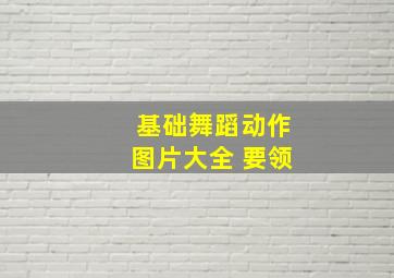 基础舞蹈动作图片大全 要领