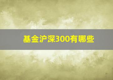 基金沪深300有哪些