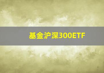 基金沪深300ETF