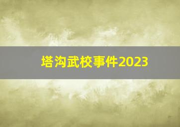 塔沟武校事件2023