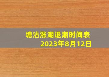 塘沽涨潮退潮时间表2023年8月12日