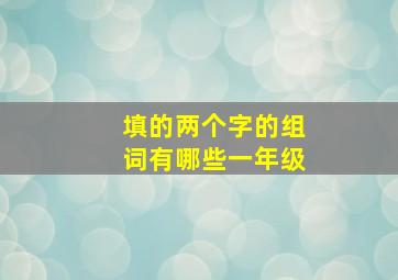 填的两个字的组词有哪些一年级