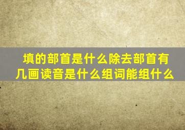 填的部首是什么除去部首有几画读音是什么组词能组什么