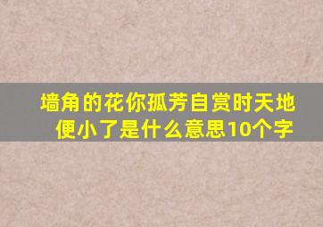 墙角的花你孤芳自赏时天地便小了是什么意思10个字