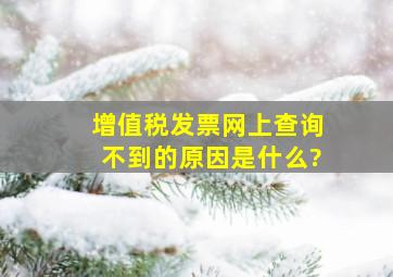 增值税发票网上查询不到的原因是什么?