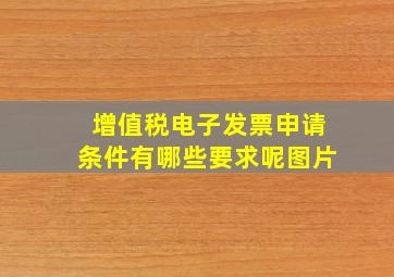 增值税电子发票申请条件有哪些要求呢图片