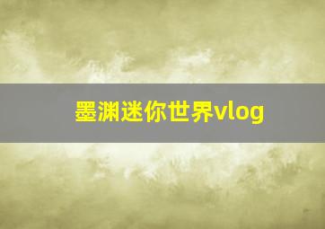 墨渊迷你世界vlog