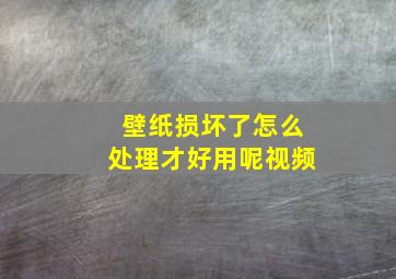 壁纸损坏了怎么处理才好用呢视频