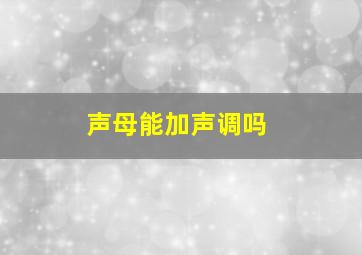 声母能加声调吗