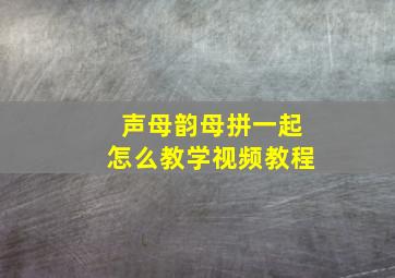 声母韵母拼一起怎么教学视频教程