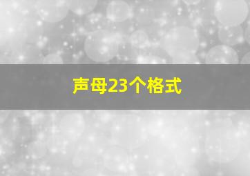 声母23个格式