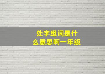 处字组词是什么意思啊一年级