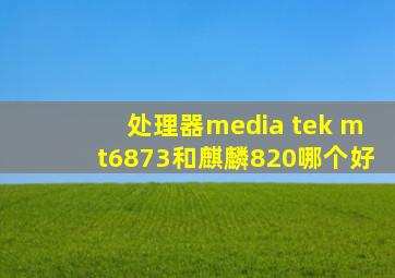 处理器media tek mt6873和麒麟820哪个好