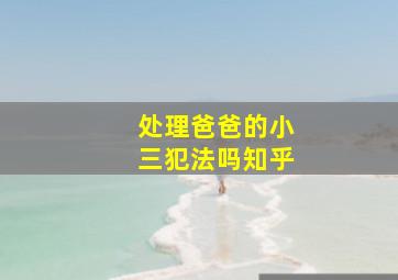 处理爸爸的小三犯法吗知乎