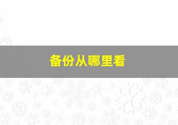 备份从哪里看