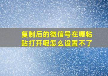 复制后的微信号在哪粘贴打开呢怎么设置不了