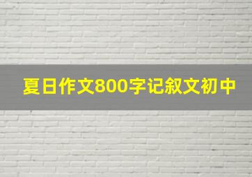 夏日作文800字记叙文初中