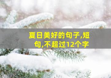 夏日美好的句子,短句,不超过12个字