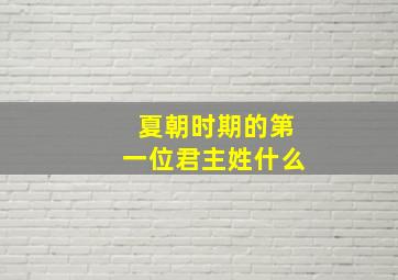 夏朝时期的第一位君主姓什么