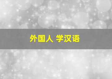 外国人 学汉语