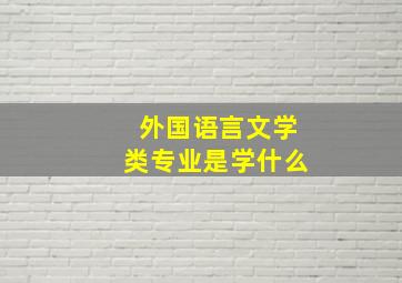 外国语言文学类专业是学什么