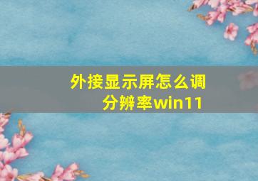 外接显示屏怎么调分辨率win11