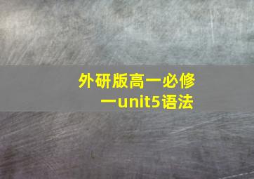 外研版高一必修一unit5语法