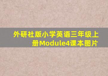 外研社版小学英语三年级上册Module4课本图片