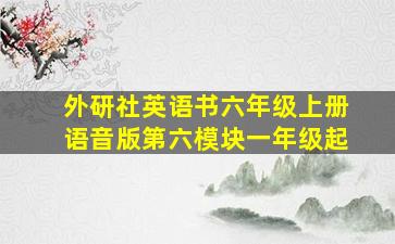 外研社英语书六年级上册语音版第六模块一年级起