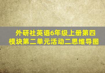 外研社英语6年级上册第四模块第二单元活动二思维导图