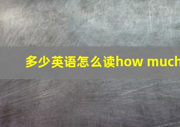 多少英语怎么读how much