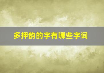 多押韵的字有哪些字词