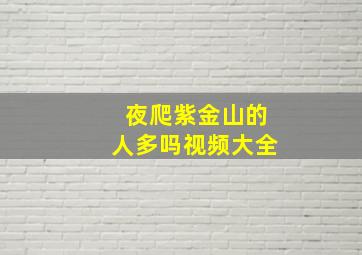 夜爬紫金山的人多吗视频大全