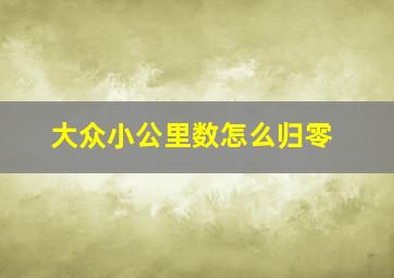 大众小公里数怎么归零