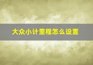 大众小计里程怎么设置